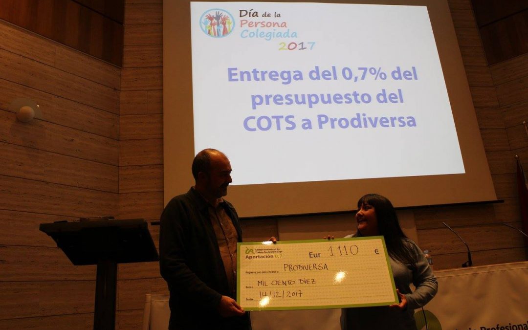 El 0,7 del Colegio de Trabajo Social de Málaga para PRODIVERSA este 2017